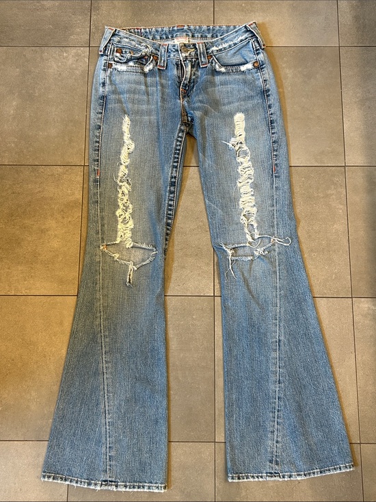 True Religion Denim - True Religion Distressed, Flare ,Low Rise Joey Jeans